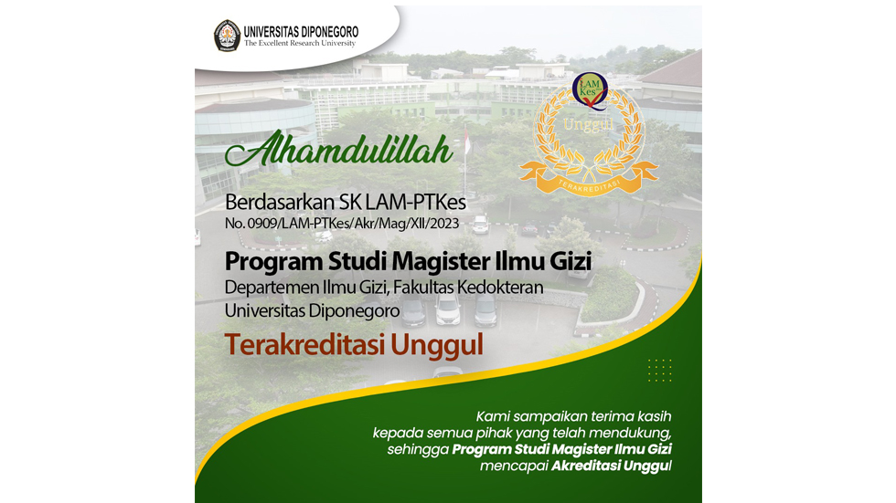 Program Studi Magister Ilmu Gizi Mempertahankan Akreditasi Unggul ...