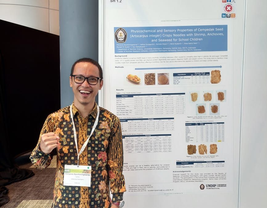 Dosen Ilmu Gizi UNDIP Paparkan Inovasi Olahan Biji Cempedak di Future Foods Congress 2025, Singapura